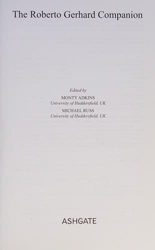 Roberto Gerhard Companion
