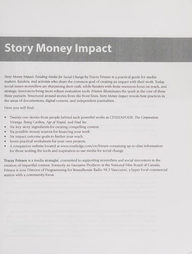 Story, Money, Impact