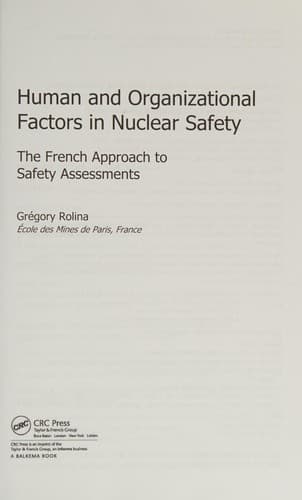 Human and organizational factors in nuclear safety