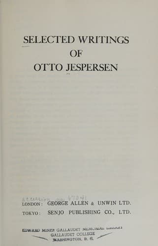 Selected Writings of Otto Jespersen