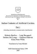 ITALIAN CADASTRE OF ARTIFICIAL CAVITIES; PT. 1: (INCLUDING INTRODUCTORY COMMENTS AND...; ROBERTO BASILICO...ET AL