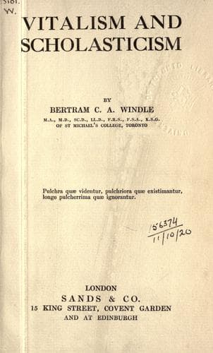 Vitalism and scholasticism