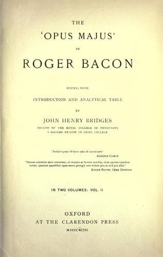 The Opus majus of Roger Bacon