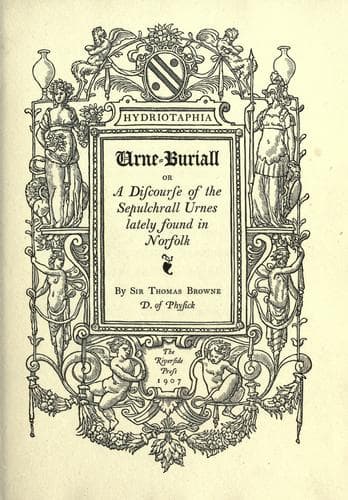 Hydriotaphia, urne-buriall