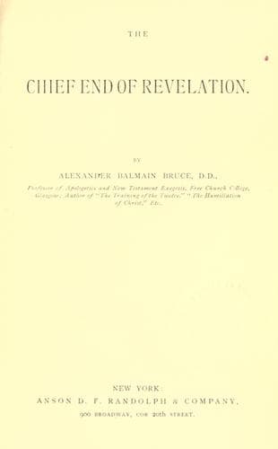 The chief end of revelation