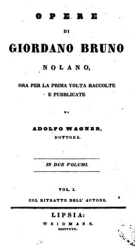 Opere di Giordano Bruno Nolano
