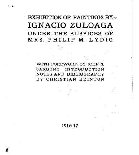 Exhibition of paintings by Ignacio Zuloaga