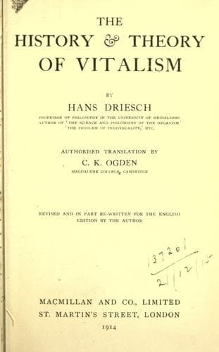 The history & theory of vitalism
