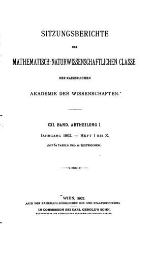 Sitzungsberichte der Kaiserlichen Akademie der Wissenschaften, Mathematisch-naturwissenschaftliche Classe