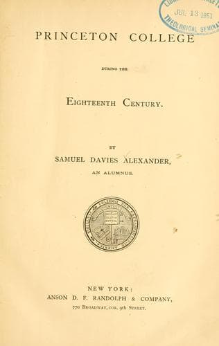 Princeton College during the eighteenth century