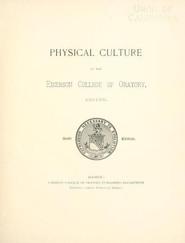 Physical culture of the Emerson College of Oratory, Boston