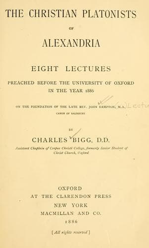 The Christian Platonists of Alexandria
