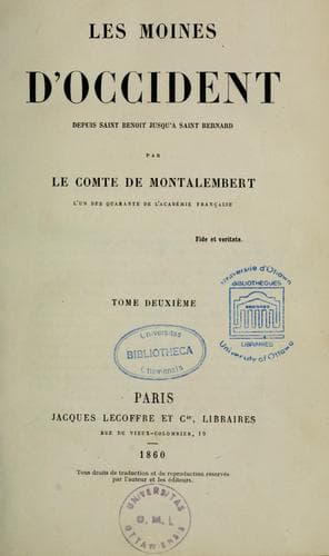 Les moines d'Occident depuis Saint Benoit jusqu'a Saint Bernard