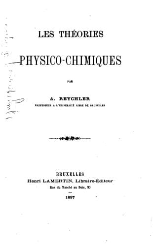 Les théories physico-chimiques