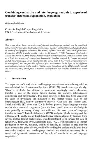 Linking up contrastive and learner corpus research