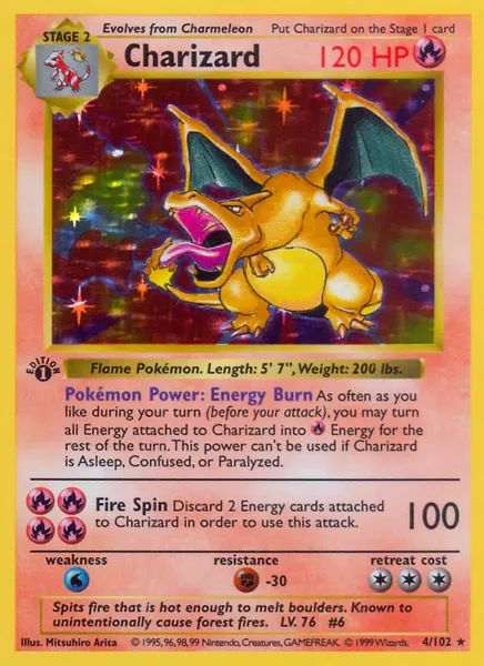 Charizard Base Set 4/102 Holo-Rare Fire