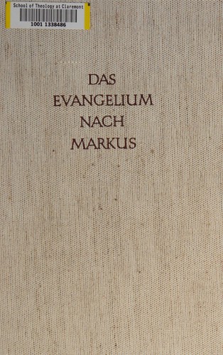 Das Evangelium nach Markus, Schmid, Josef, 1938, Verlag F. Pustet