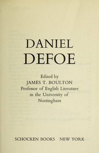 Daniel Defoe, Daniel Defoe, 1869, John Camden Hotten
