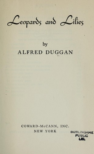 Leopards and lilies, Alfred Leo Duggan, 1954, New English Library