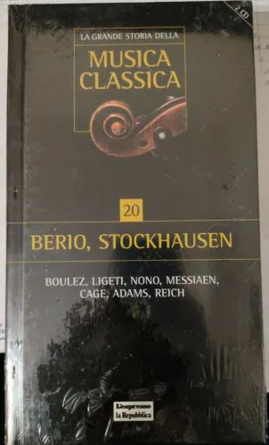 20 - Berio, Stockhausen (Boulez, Ligeti, Nono, Messiaen, Cage, Adams, Reich), Luciano Berio, Karlheinz Stockhausen, Pierre Boulez, György Ligeti, Luigi Nono, Olivier Messiaen, John Cage, John Adams, Steve Reich