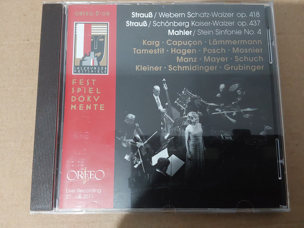 Schatz-Walzer Op. 418 - Kaiser-Walzer - Sinfonie Nº 4, Johann Strauss Jr., Anton Webern, Arnold Schoenberg, Gustav Mahler, Erwin Stein