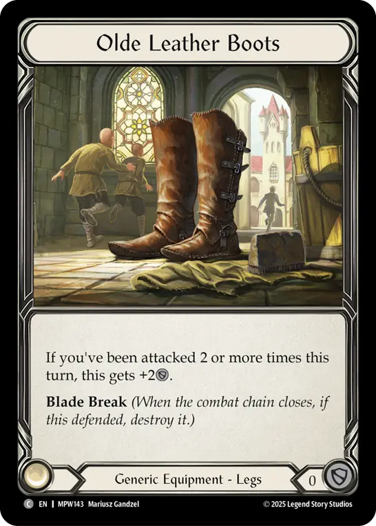 Olde Leather Boots, Mastery Pack Warrior MPW143, common