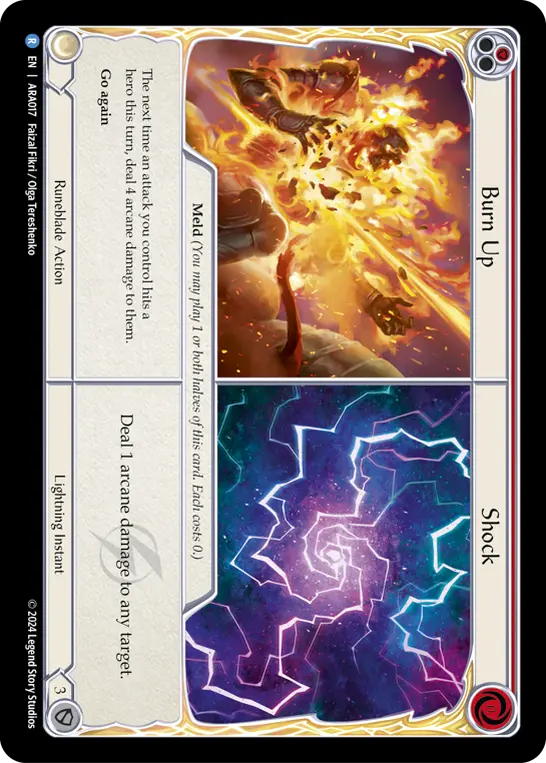 Burn Up // Shock, Aurora Blitz Deck AUA017, rare
