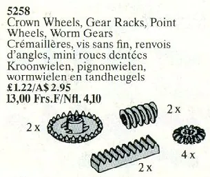 Crown Wheels, Gear Racks, Point Wheels, Worm Gears, other, 10 pcs