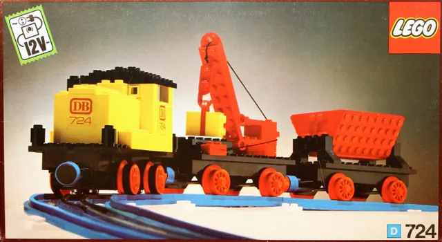 Diesel Locomotive with Crane Wagon and Tipper Wagon, other, 155 pcs