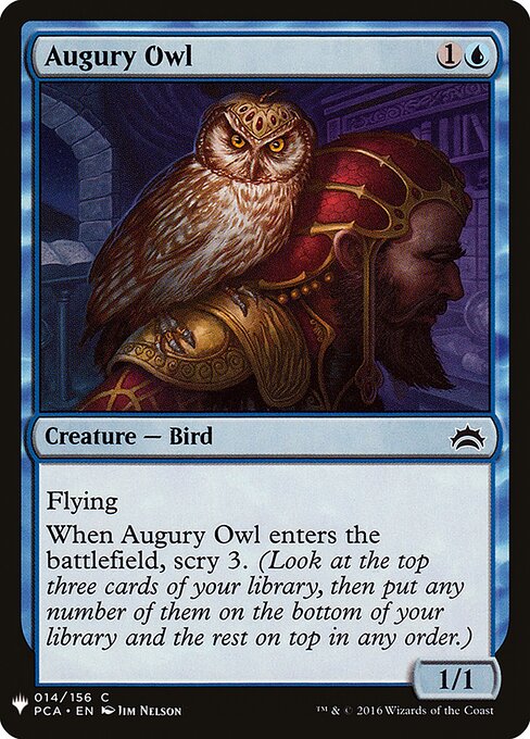 Augury Owl, The List PCA-14, common