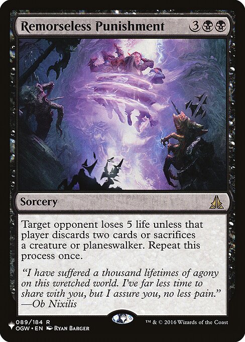 Remorseless Punishment, The List OGW-89, rare