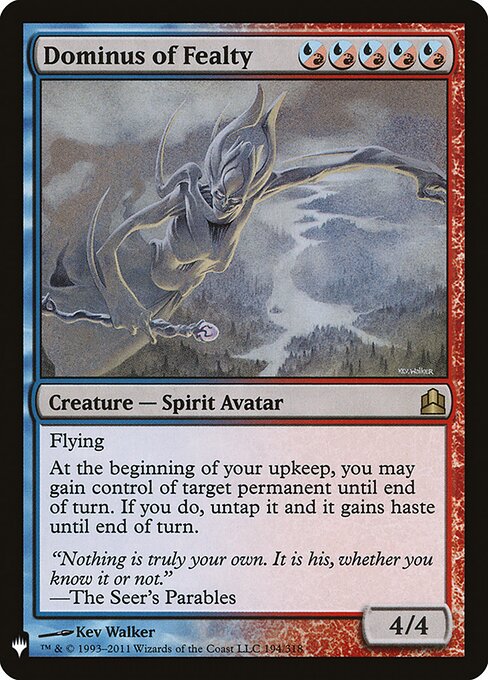 Dominus of Fealty, The List CMD-194, rare