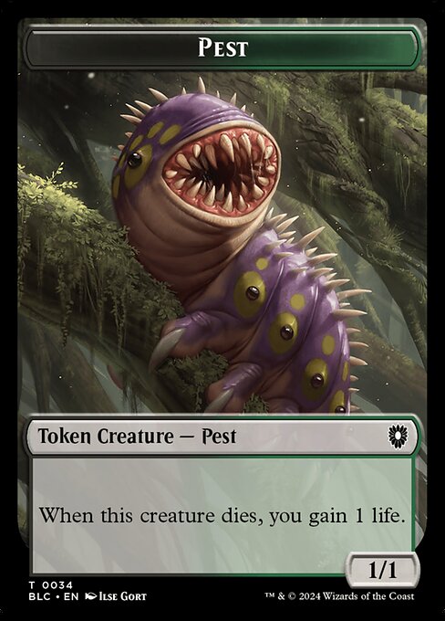Pest, Bloomburrow Commander Tokens 34, common
