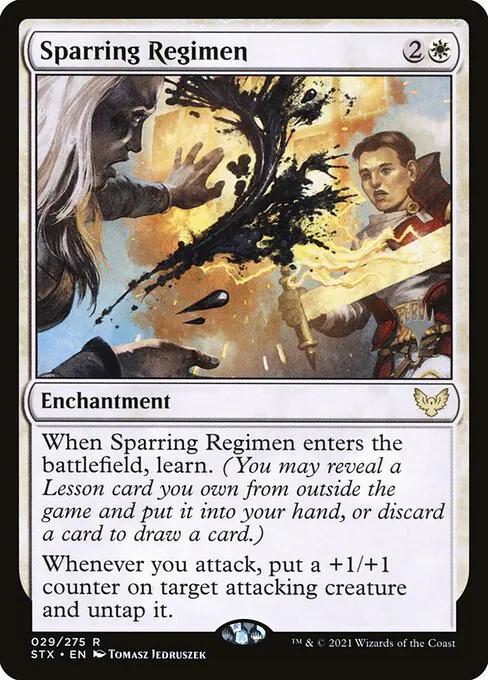 Sparring Regimen, Strixhaven: School of Mages Promos 29p, rare