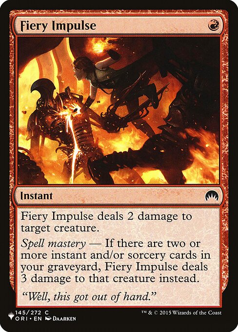 Fiery Impulse, The List ORI-145, common