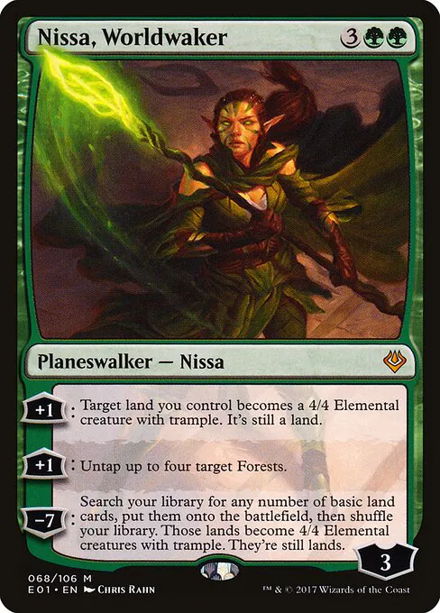 Nissa, Worldwaker, Archenemy: Nicol Bolas 68, mythic