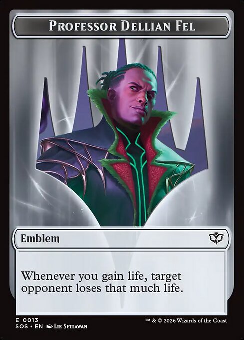 Professor Dellian Fel Emblem, Secrets of Strixhaven Tokens 13, common