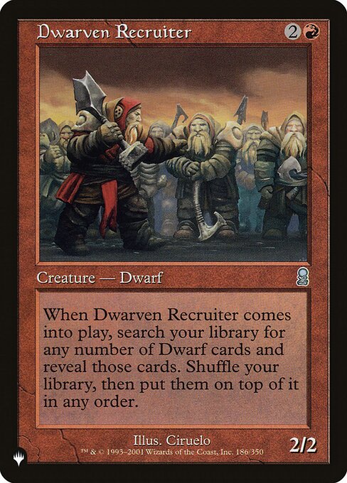Dwarven Recruiter, The List ODY-186, uncommon