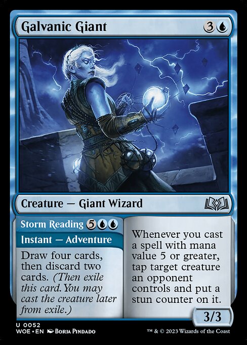 Galvanic Giant // Storm Reading, Wilds of Eldraine 52, uncommon