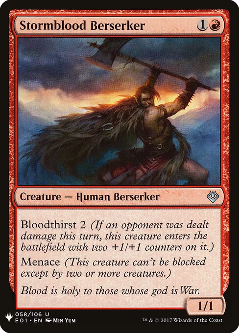 Stormblood Berserker, The List E01-58, uncommon