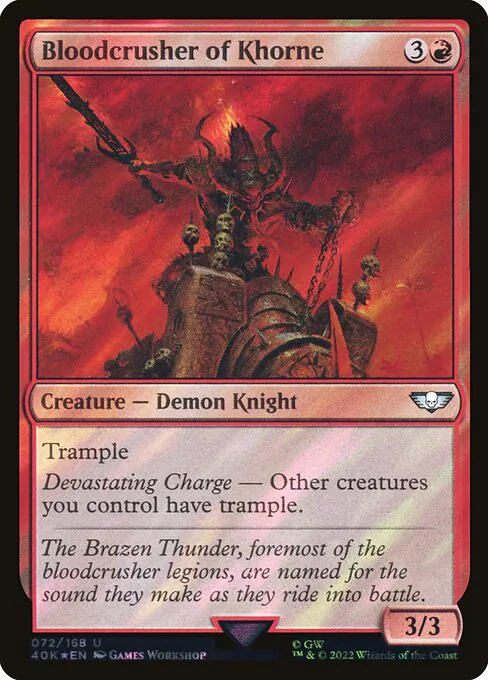 Bloodcrusher of Khorne, Warhammer 40,000 Commander 72★, uncommon