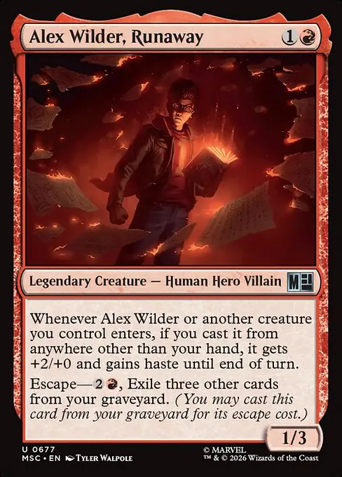 Alex Wilder, Runaway, Marvel Super Heroes Commander, uncommon