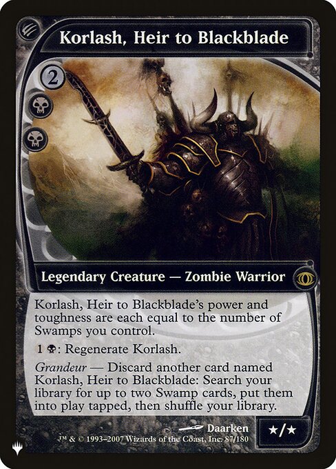 Korlash, Heir to Blackblade, The List FUT-87, rare