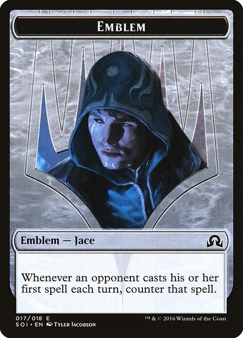 Jace, Unraveler of Secrets Emblem, Shadows over Innistrad Tokens 17, common