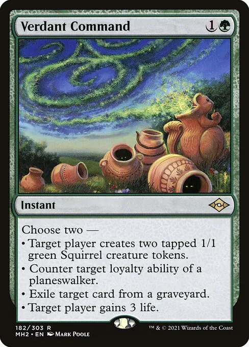 Verdant Command, Modern Horizons 2 182, rare