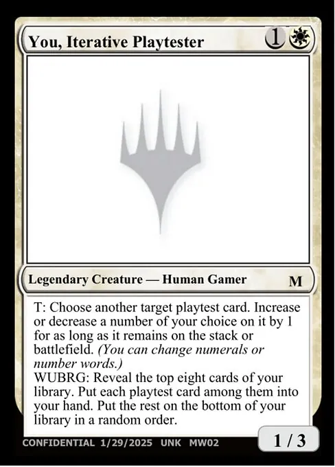 You, Iterative Playtester, Unknown Event MW02a, mythic