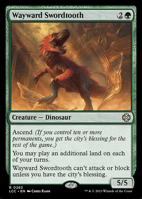 Wayward Swordtooth, The Lost Caverns of Ixalan Commander 263, rare