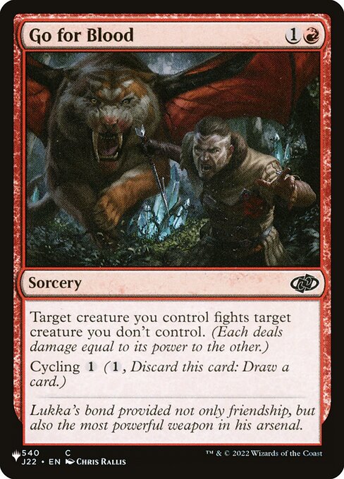 Go for Blood, The List J22-540, common