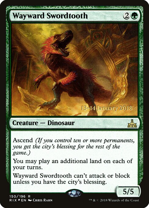 Wayward Swordtooth, Rivals of Ixalan Promos 150s, rare