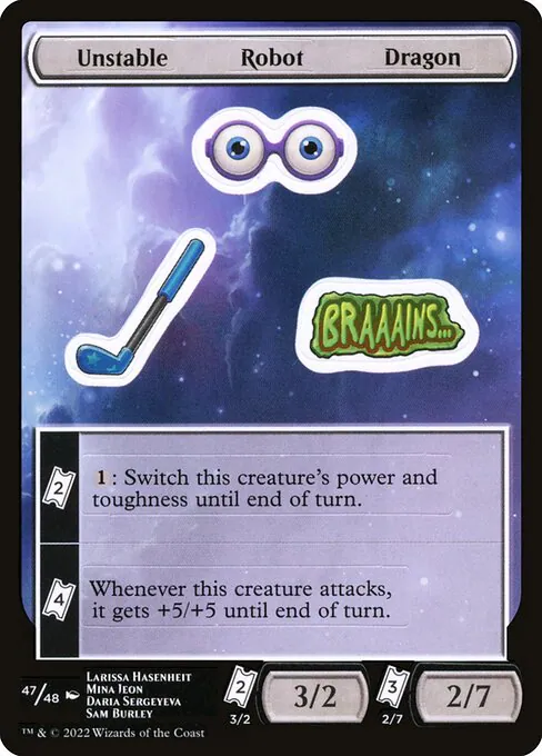 Unstable Robot Dragon, Unfinity Sticker Sheets 47, common